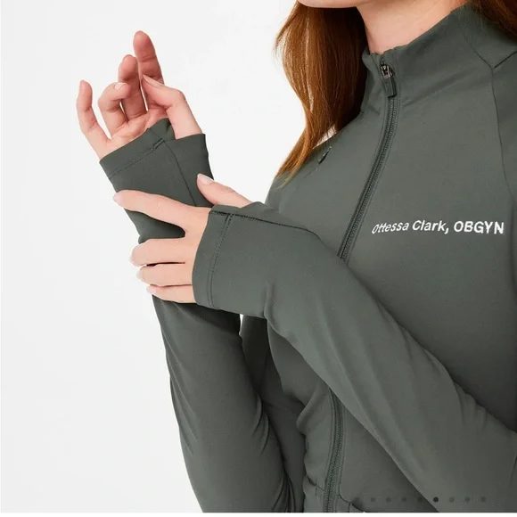 NWT Women’s Figs moss On-Shift ContourKnit Jacket - XXS - Picture 2 of 3